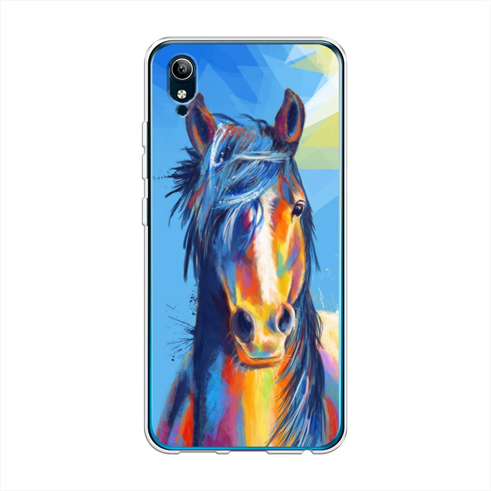 

Чехол для Vivo Y91c/Y1s "Лошадь арт 3", Голубой;желтый;синий, 262850-1