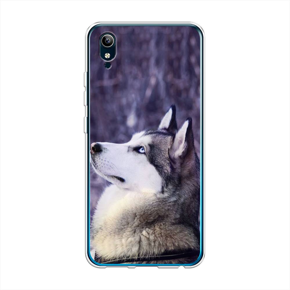 

Чехол на Vivo Y91c "Хаски 1", Фиолетовый;белый, 262850-1