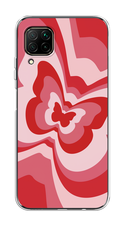 

Чехол на Huawei P40 Lite/Nova 6 SE/Nova 7i "Бабочка в стиле хиппи", Красный;розовый, 611850-1