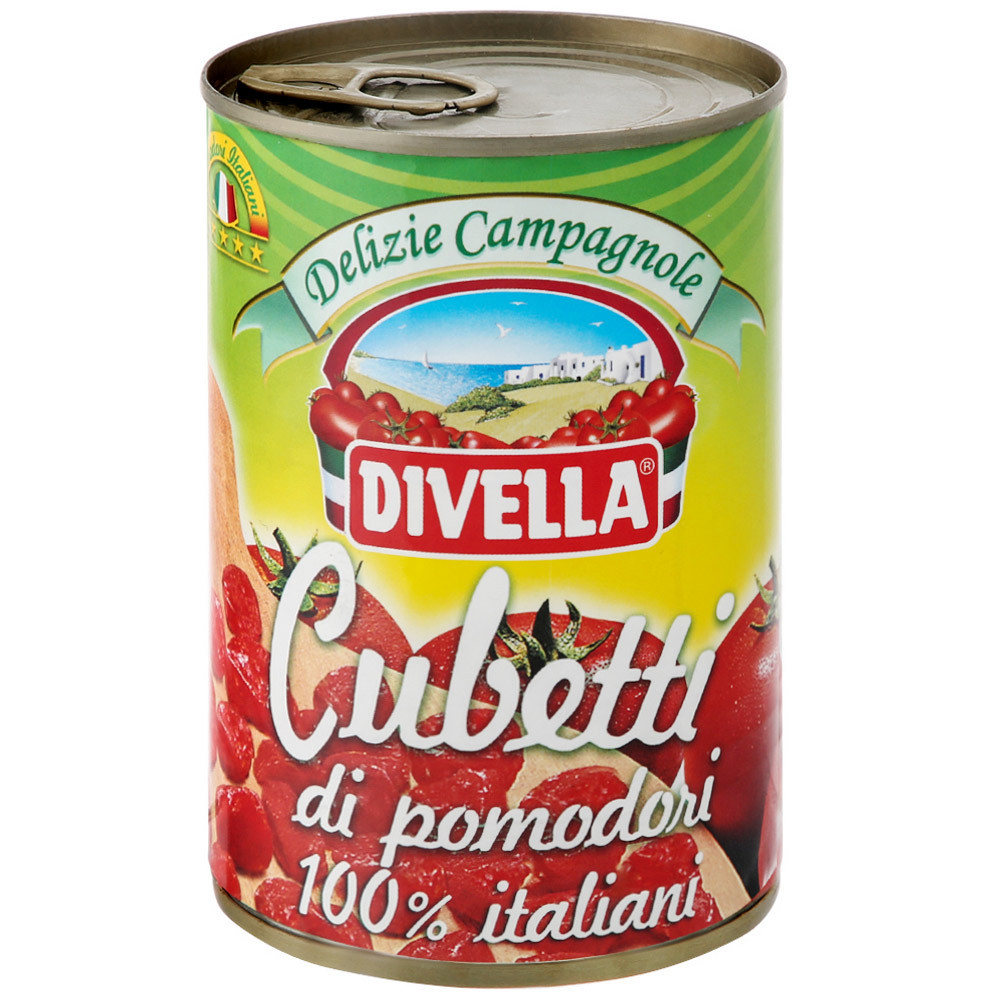 

Томаты Divella Cubetti резаные кубиками в собственном соку 400 г