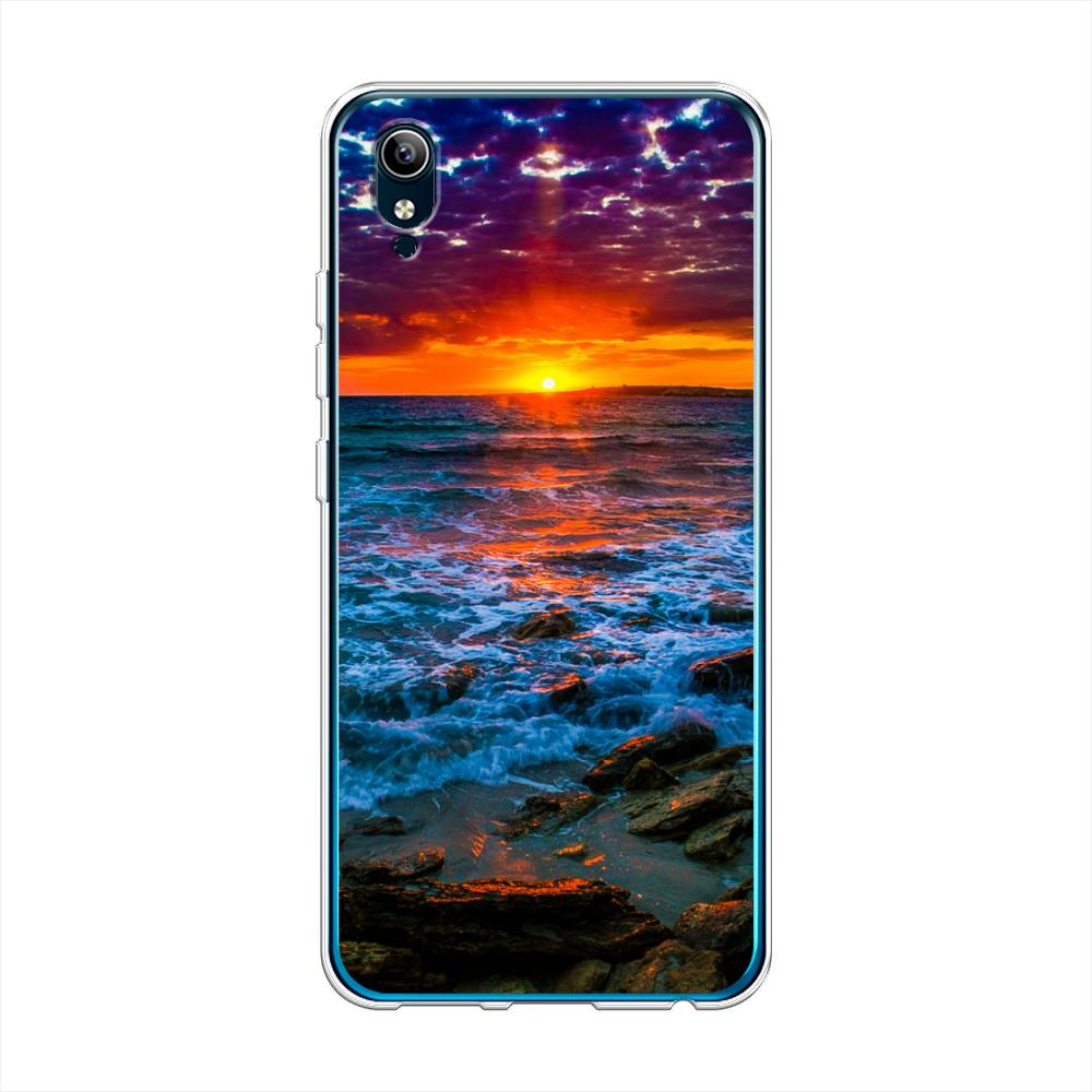 

Чехол для Vivo Y91c/Y1s "Закат 1", Оранжевый;синий, 262850-2