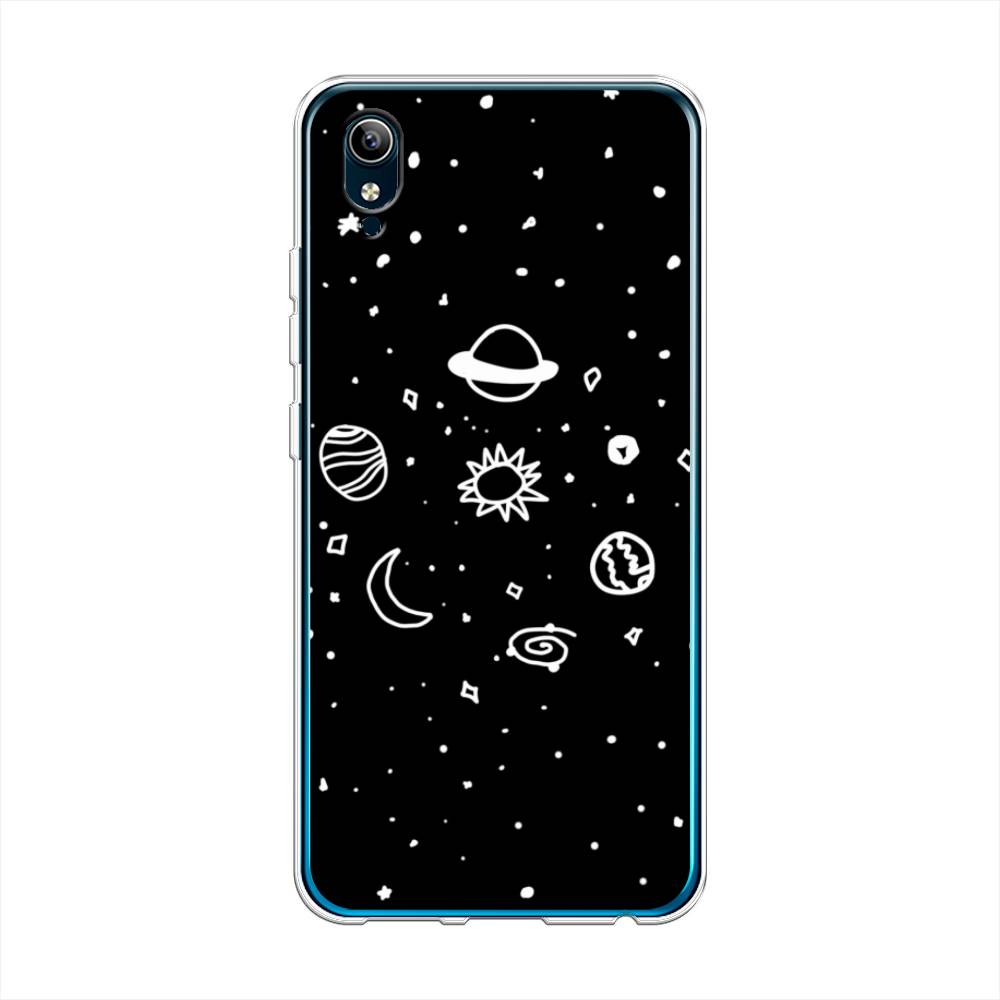 

Чехол для Vivo Y91c/Y1s "Дудл солнечной системы", Бежевый;серый, 262850-2