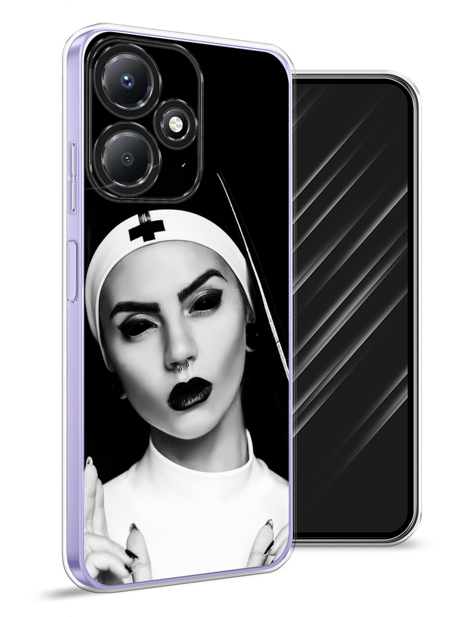 

Чехол Awog для Infinix Hot 30 Play "Черная монашка", Серый;черный, 3104250-9