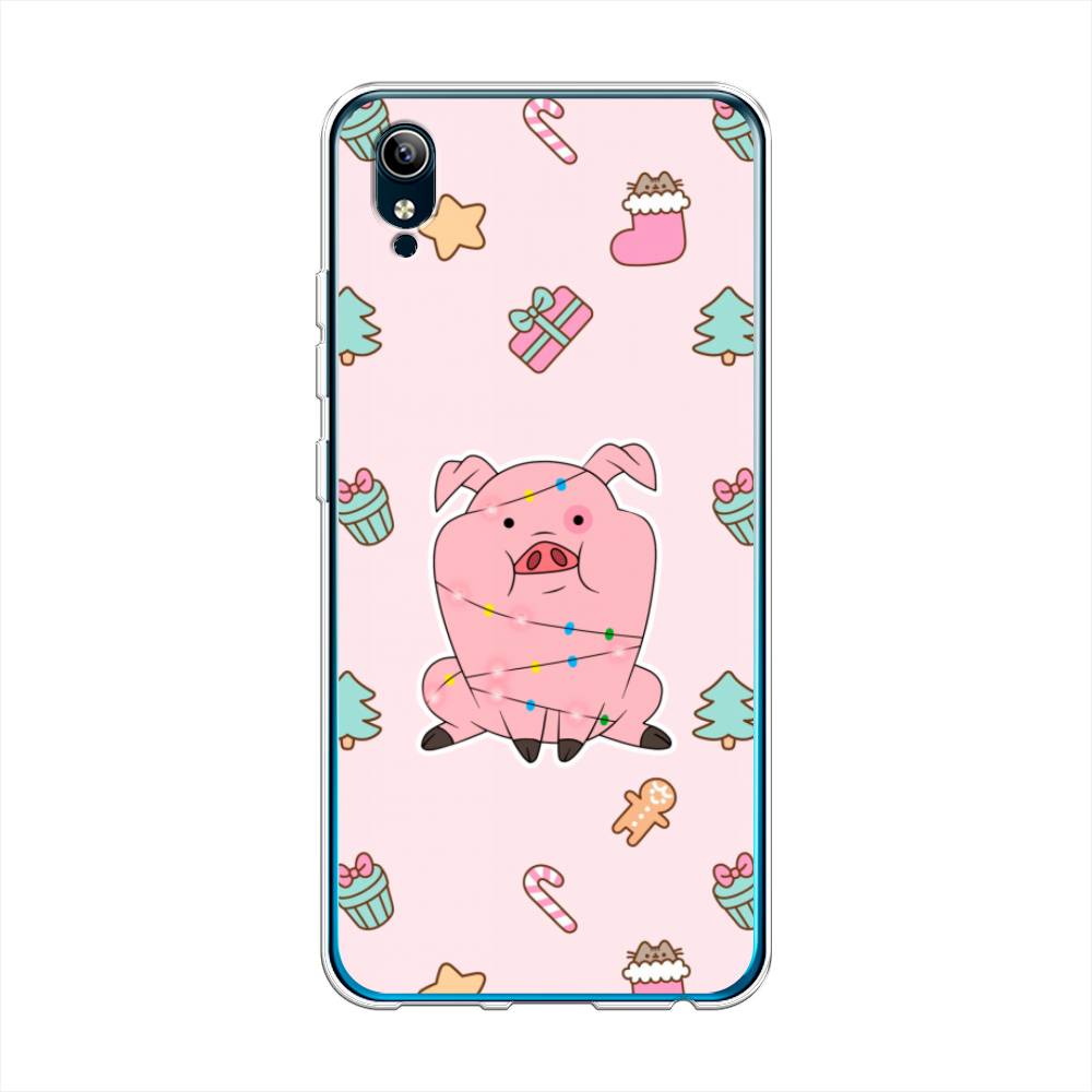 

Чехол для Vivo Y91c/Y1s "Розовая свинка", Розовый;зеленый, 262850-5