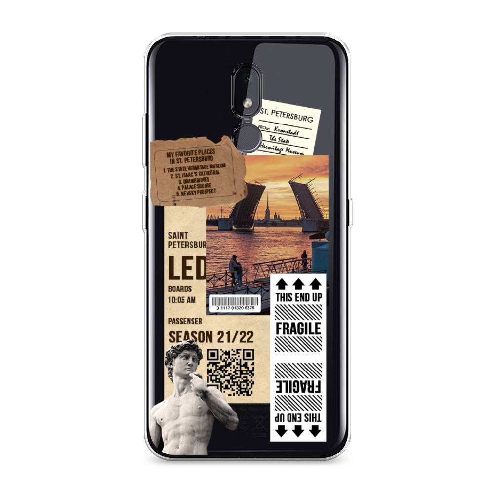 

Чехол на Nokia 3.2 "Санкт-Петербург коллаж", Коричневый;бежевый;белый, 122650-6