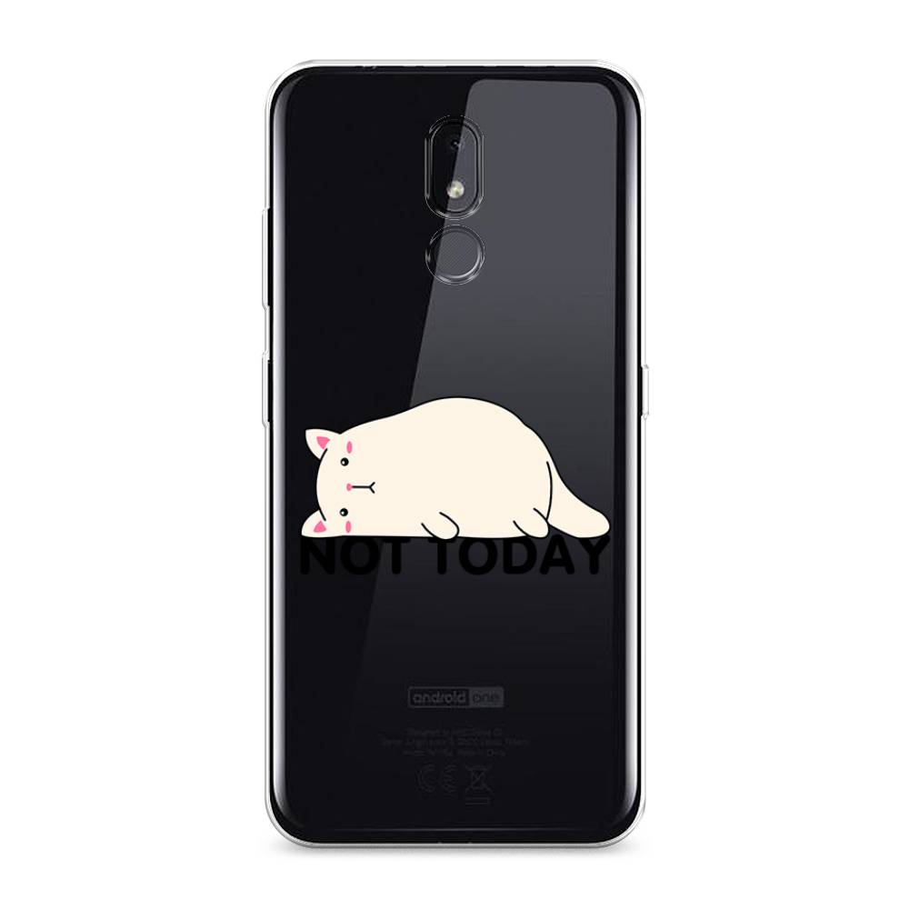 

Чехол на Nokia 3.2 "Cat not today", Белый;розовый;черный, 122650-1