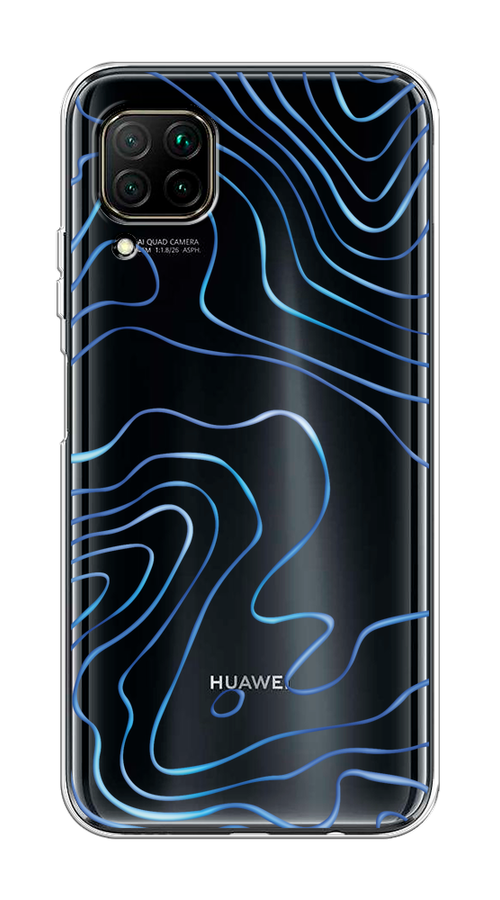 

Чехол на Huawei P40 Lite/Nova 6 SE/Nova 7i "Blue lines", Прозрачный;синий, 611850-1