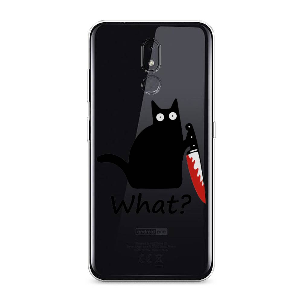 

Чехол на Nokia 3.2 "Котик с ножом", Черный;красный, 122650-6