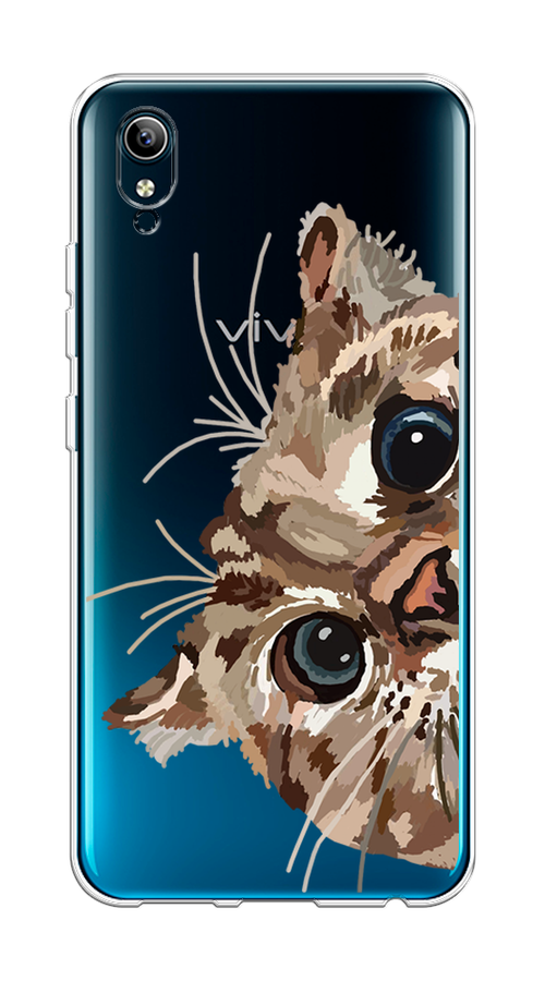 

Чехол на Vivo Y91c/Y1s "Любопытный кот", Коричневый;синий;черный, 262850-1