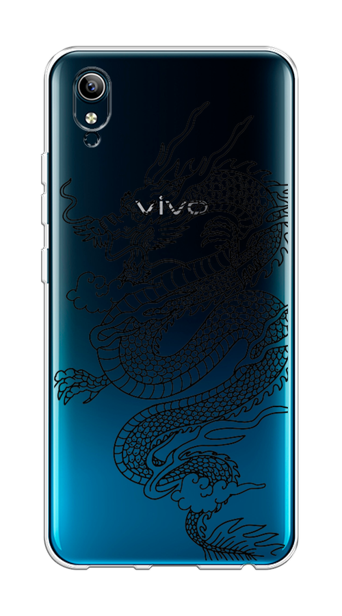 

Чехол на Vivo Y91c/Y1s "Большой китайский дракон", Черный;серый, 262850-1