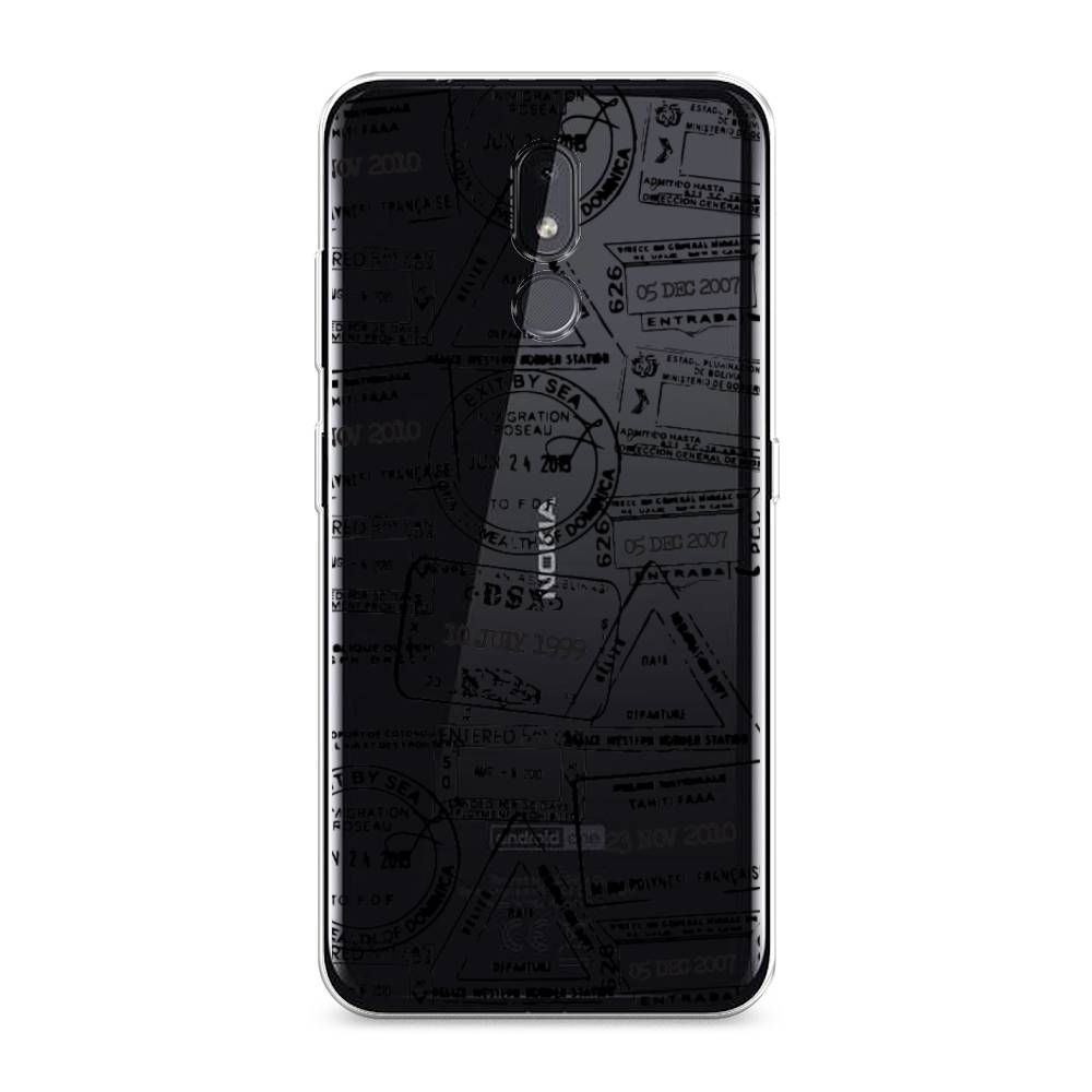 

Чехол на Nokia 3.2 "Visa stamps 2", Белый;черный;серый, 122650-2
