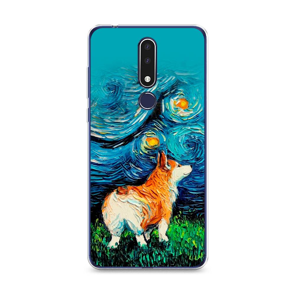 

Чехол на Nokia 3.1 Plus "Корги звёздная ночь", Коричневый;белый;зеленый, 122850-1
