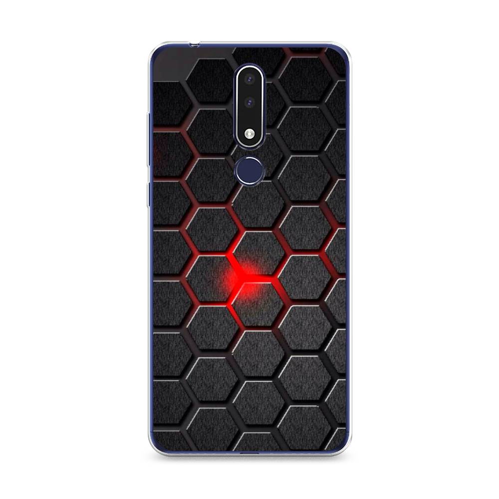 

Чехол на Nokia 3.1 Plus "Соты красные", Красный;черный;серый, 122850-3