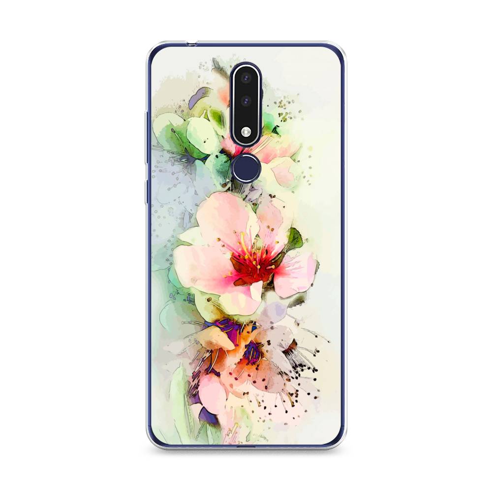 

Чехол на Nokia 3.1 Plus "Нежные цветы", Зеленый;розовый, 122850-2