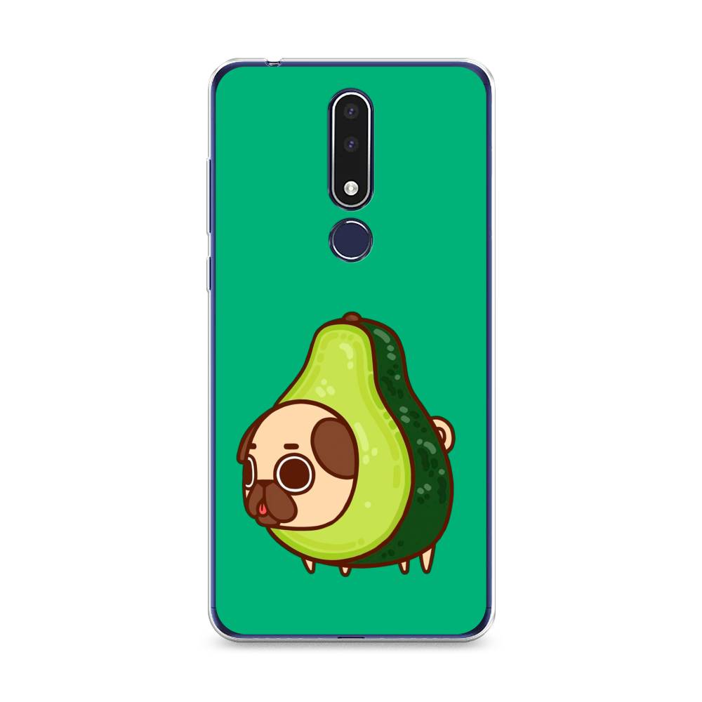 

Чехол на Nokia 3.1 Plus "Мопс авокадик", Зеленый, 122850-1
