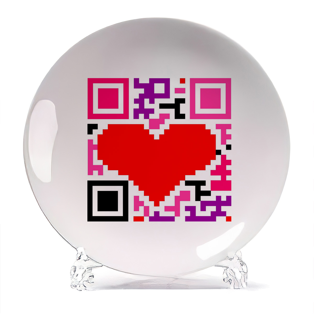 

Тарелка CoolPodarok Сердце QR, Сердце QR