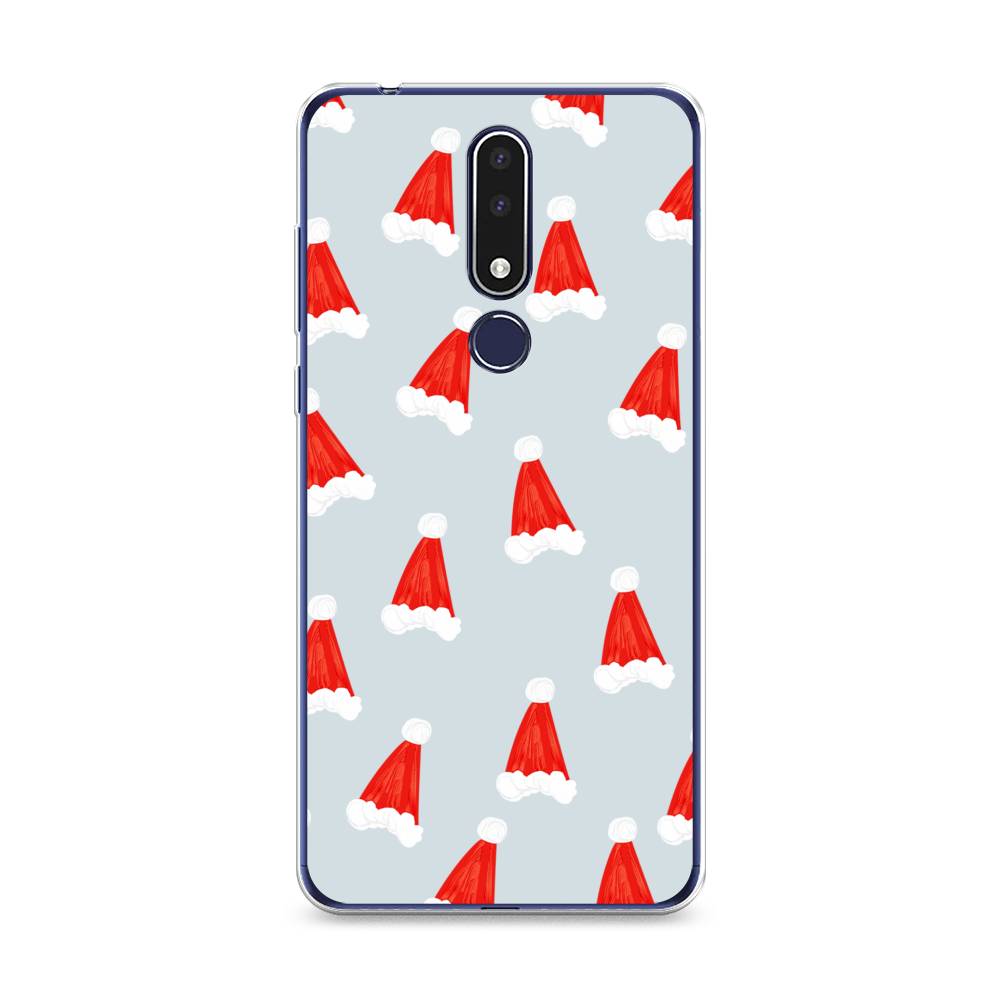

Чехол на Nokia 3.1 Plus "Новогодние шапочки", Белый;красный;серый, 122850-5