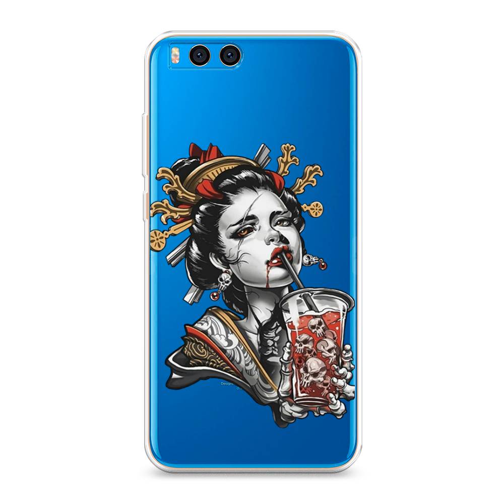 

Чехол на Xiaomi Mi Note 3 "Опасная гейша", Красный;черный;серый, 32450-4