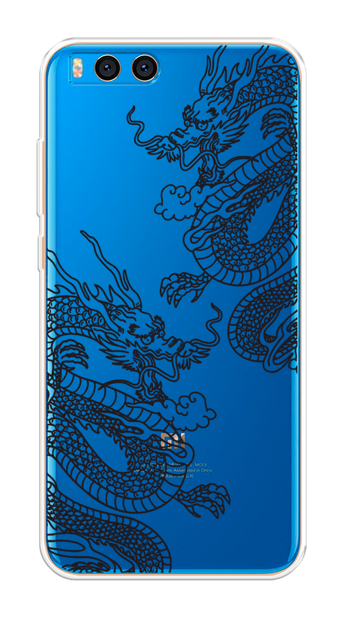 

Чехол на Xiaomi Mi Note 3 "Два китайских дракона", Серый;черный, 32450-1