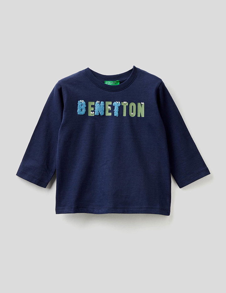 фото Лонгслив детский united colors of benetton 21a_3atnc15f2_252 синий р.xxs