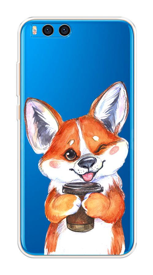 

Чехол на Xiaomi Mi Note 3 "Корги с кофе", Оранжевый;белый, 32450-4