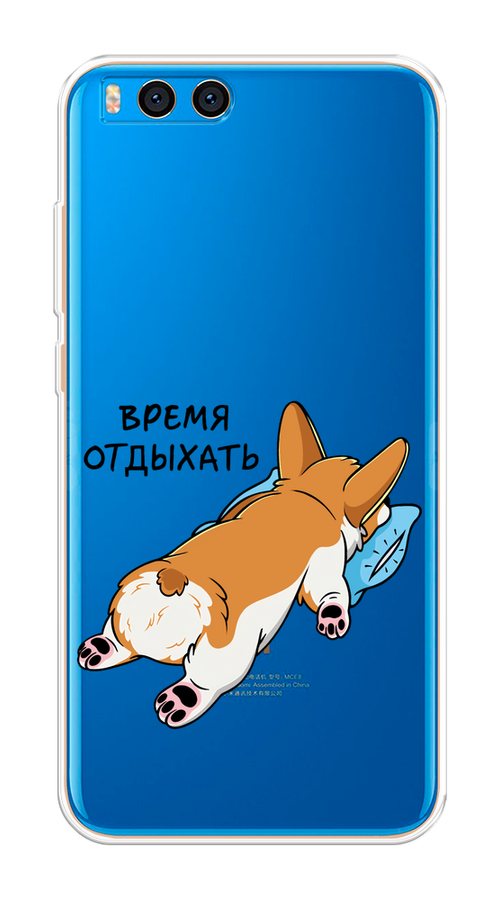 

Чехол на Xiaomi Mi Note 3 "Корги отдыхает", Черный;коричневый;голубой, 32450-1