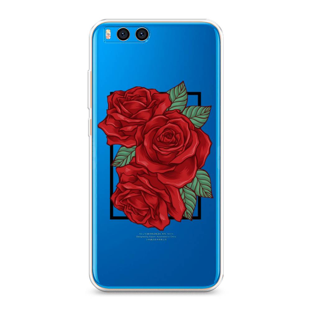 

Чехол на Xiaomi Mi Note 3 "Три алые розы", Красный, 32450-2