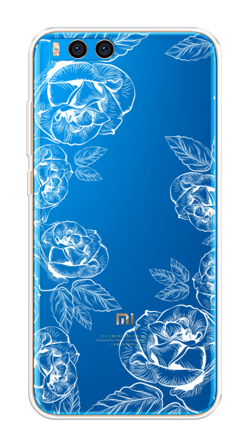 

Чехол на Xiaomi Mi Note 3 "Розы графика", Черный;серый, 32450-2