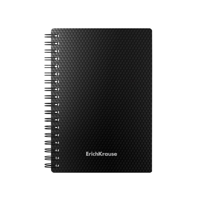

Тетрадь А6 (102 x 146 мм), 80 л в клетку на спирали ErichKrause Total Black, пластиковая о