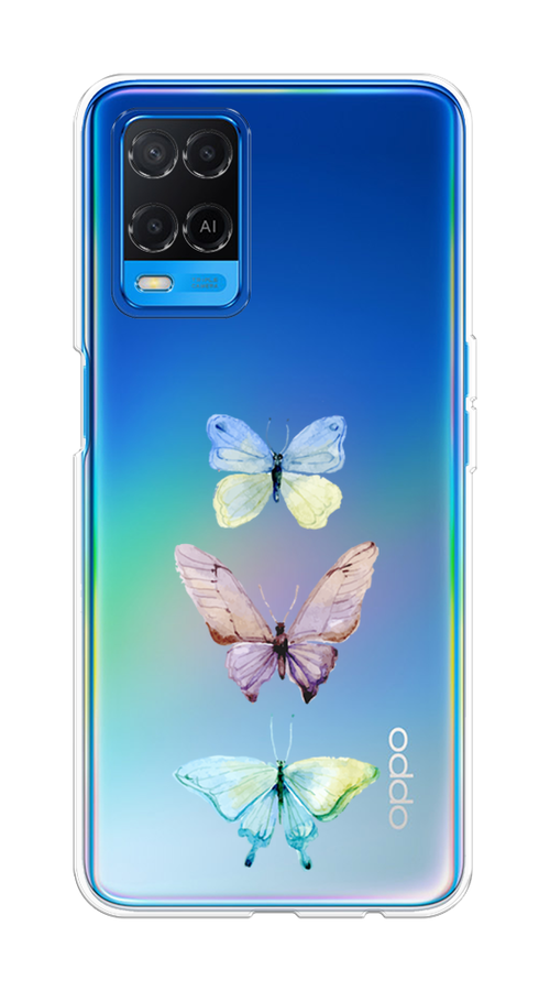 

Чехол на Oppo A54 "Акварельные бабочки", Бирюзовый;розовый, 256150-1