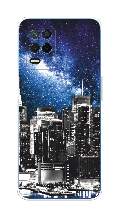

Чехол на Realme 8 5G/Narzo 30 5G "Космический Нью-Йорк", Синий;серый, 257050-1