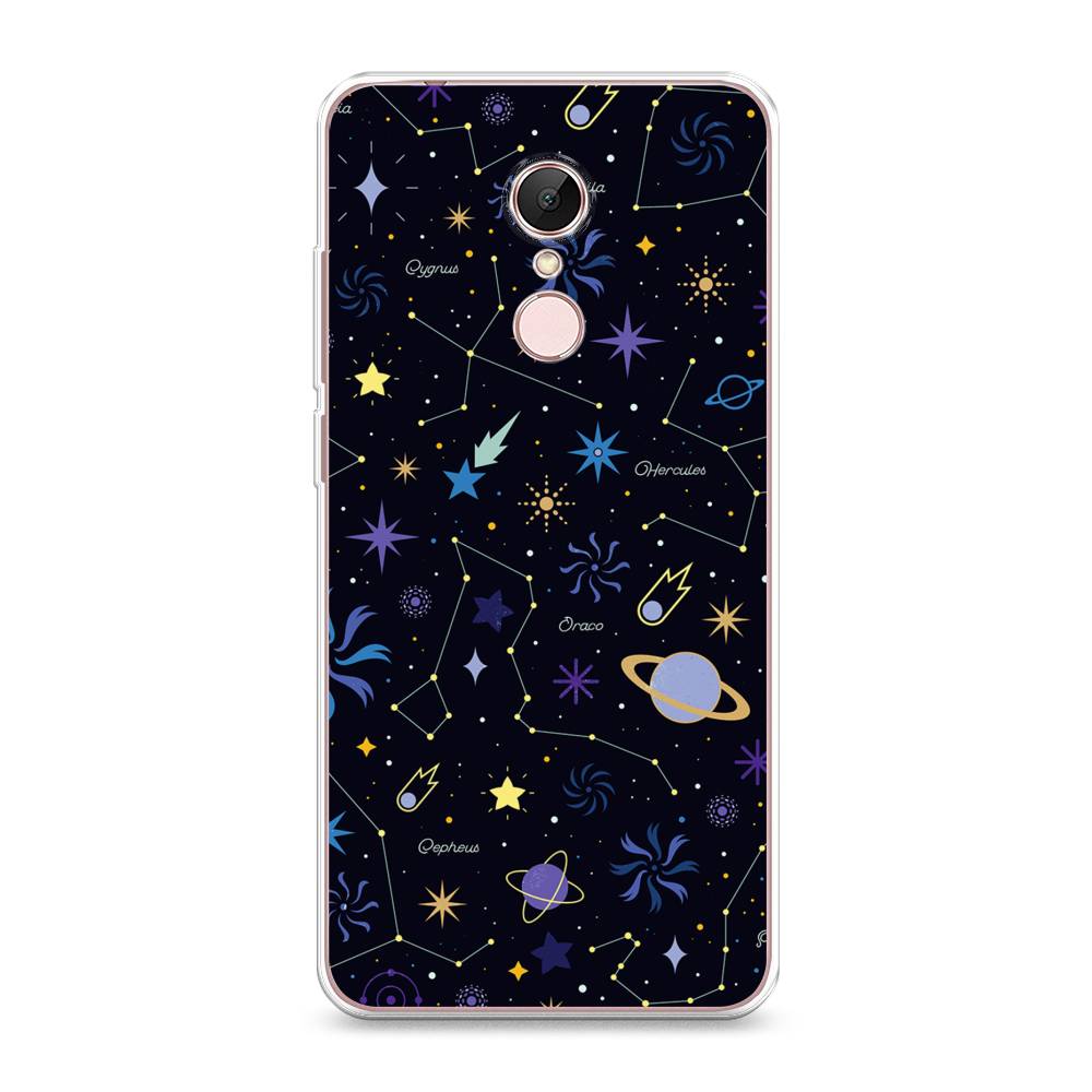

Чехол на Xiaomi Redmi 5 "Цветной космос", Желтый, 33050-2