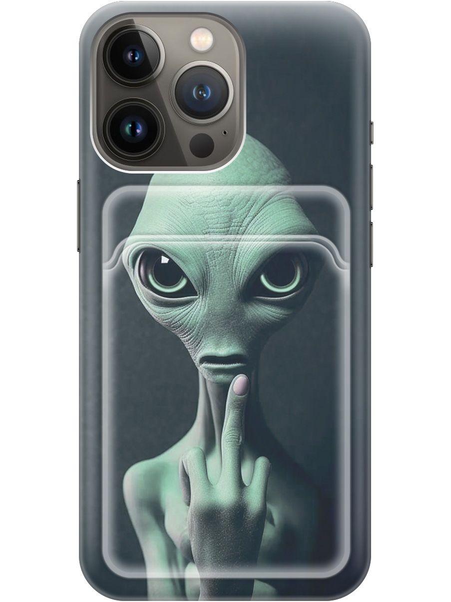 

Силиконовый чехол на Apple iPhone 14 Pro Max с рисунком "Инопланетянин", Зеленый;синий;черный, 20011978
