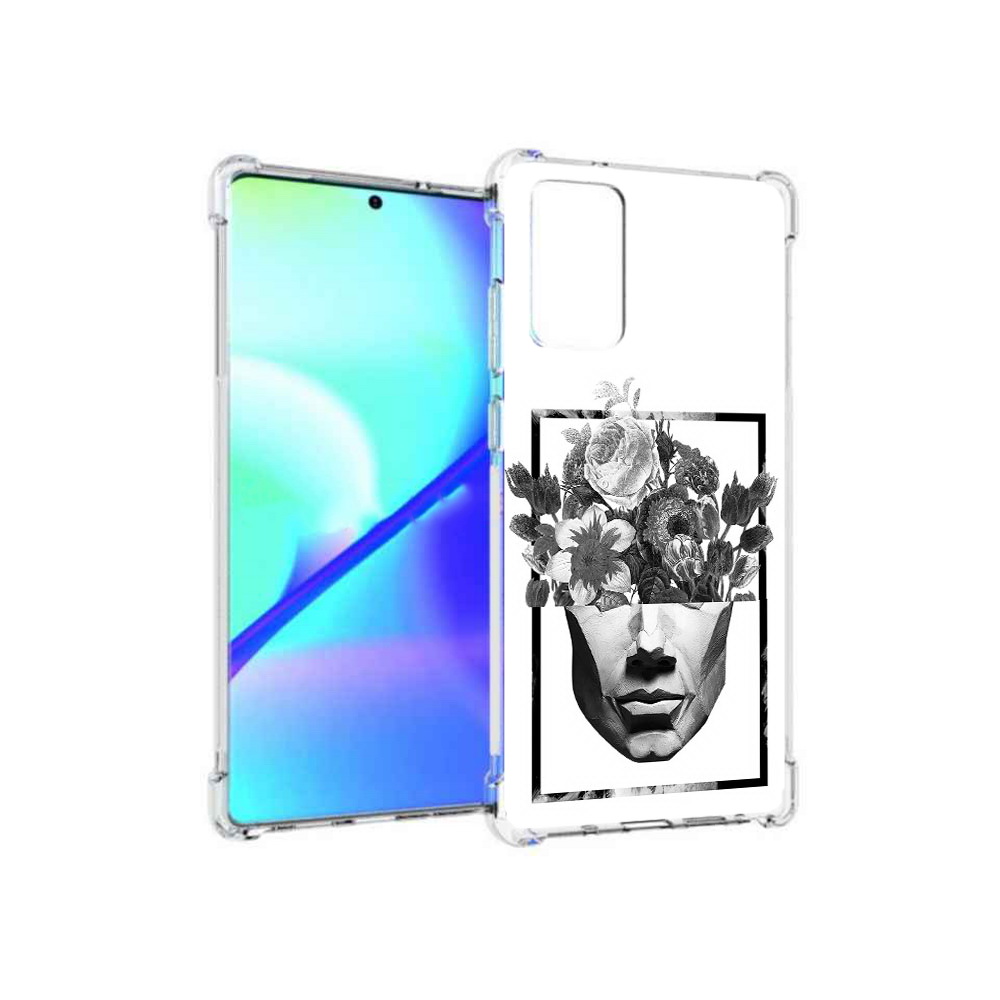 

Чехол MyPads Tocco для Samsung Galaxy Note 20 черно белая ваза в абстракции, Прозрачный, Tocco