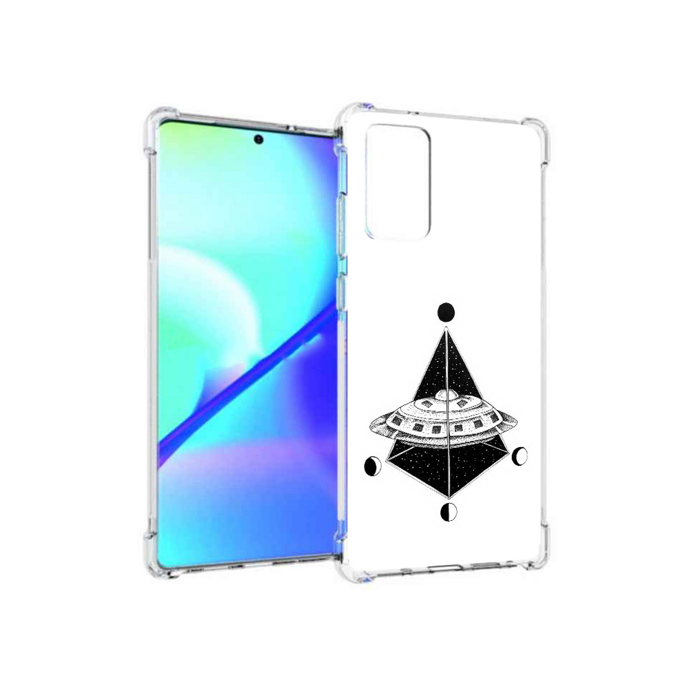 

Чехол MyPads Tocco для Samsung Galaxy Note 20 черно белая летающая тарелка, Прозрачный, Tocco