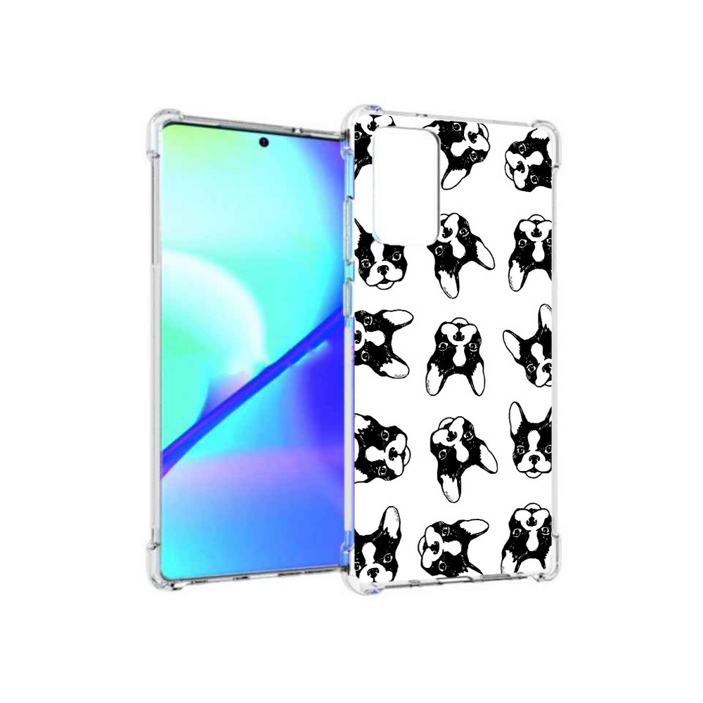 

Чехол MyPads Tocco для Samsung Galaxy Note 20 черно белые собачки (PT152536.527.683), Прозрачный, Tocco