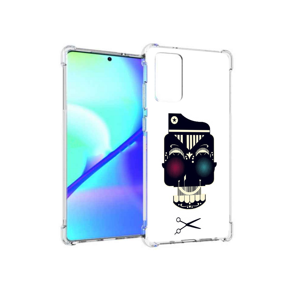 

Чехол MyPads Tocco для Samsung Galaxy Note 20 черно белый скелет с яркими глазами, Прозрачный, Tocco
