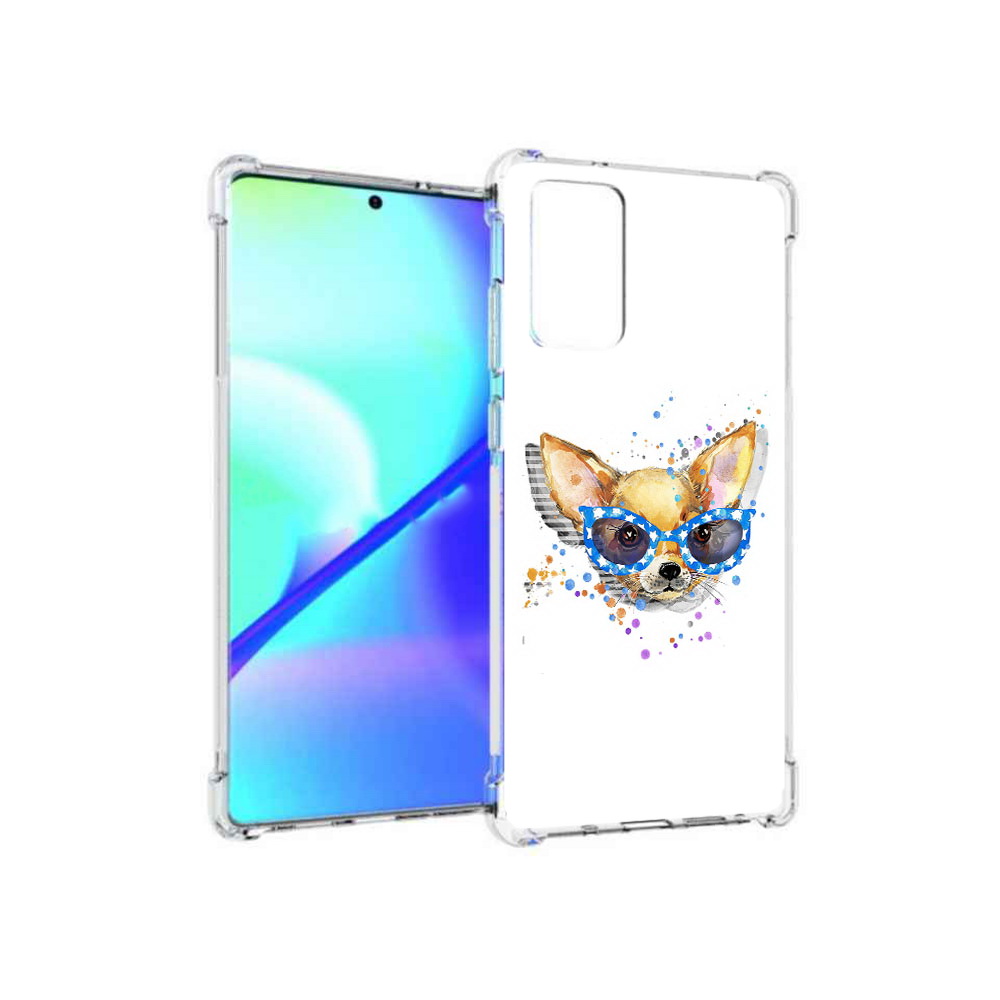 

Чехол MyPads Tocco для Samsung Galaxy Note 20 чихуа-хуа в очках (PT152536.527.691), Прозрачный, Tocco