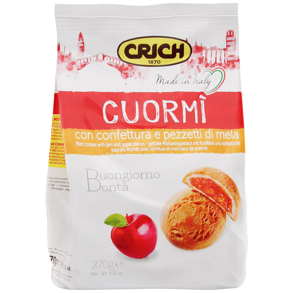 фото Печенье crich cuor mi biscuits песочное с яблочным джемом 270 г