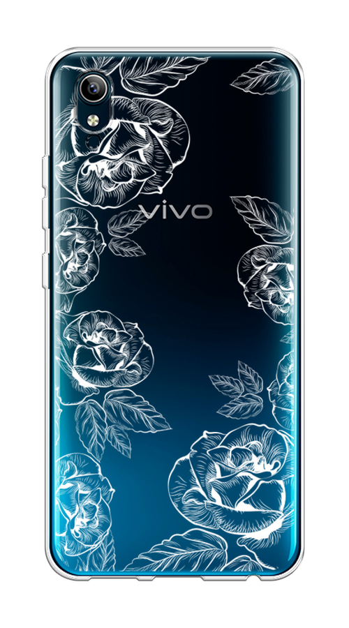 

Чехол на Vivo Y91c/Y1s "Розы графика", Черный;серый, 262850-2