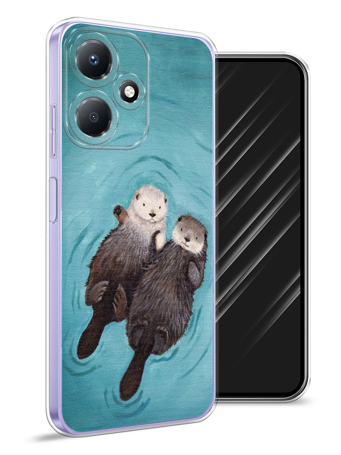 

Чехол Awog для Infinix Hot 30 Play "Парочка бобров", Голубой, 3104250-10