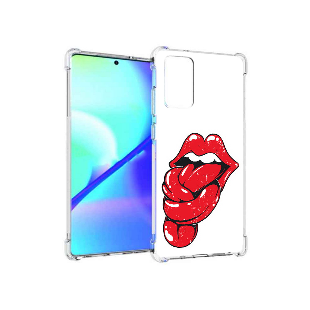 

Чехол MyPads Tocco для Samsung Galaxy Note 20 яркие губы с языком (PT152536.527.705), Прозрачный, Tocco