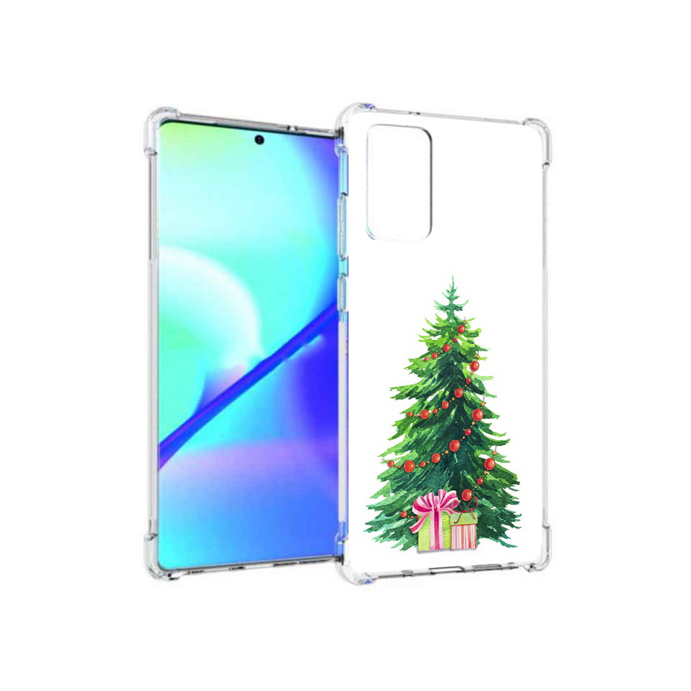 

Чехол MyPads Tocco для Samsung Galaxy Note 20 Елка новогодняя с подарками акварель, Прозрачный, Tocco