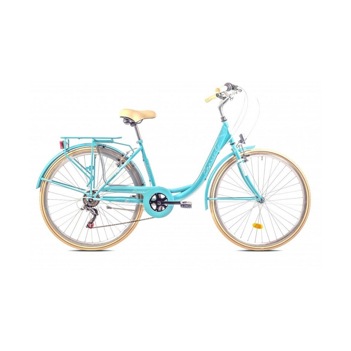 Велосипед CAPRIOLO CITY DIANA STEEL 28'' 1 X 6, STEEL 18'' бирюзовый - белый
