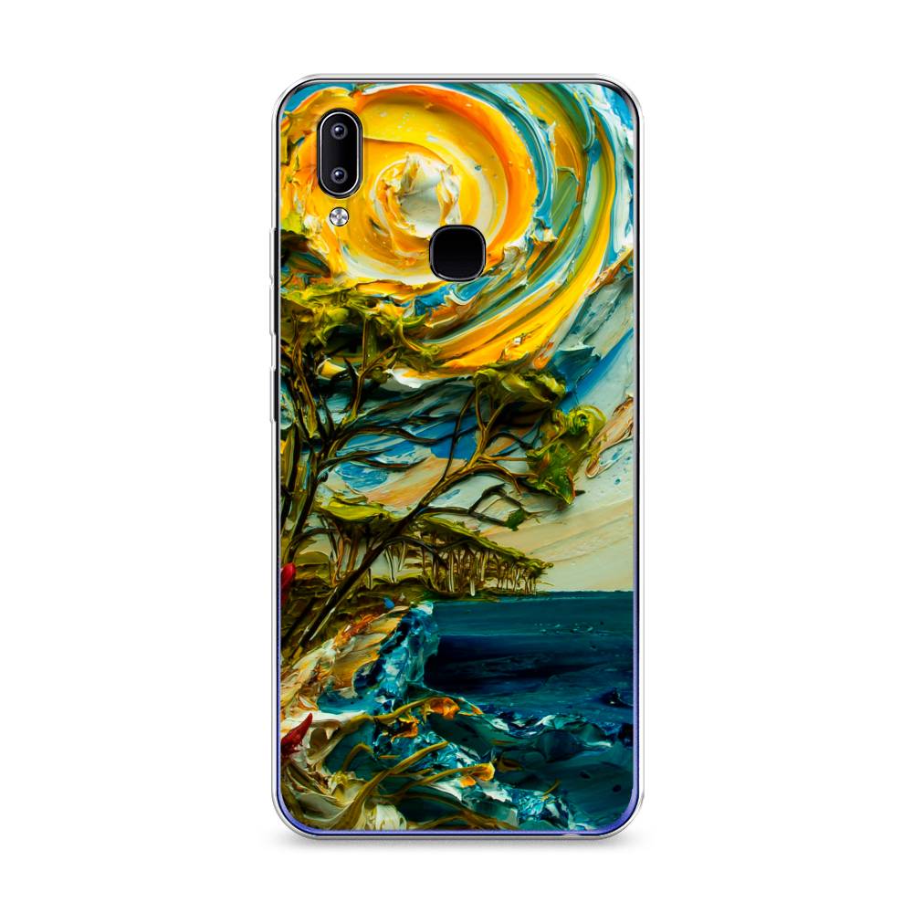 

Чехол для Vivo Y93/Y93 lite "Солнце живопись", Желтый;синий, 262950-4