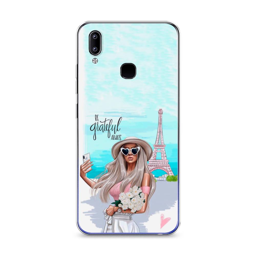 

Чехол для Vivo Y93/Y93 lite "Селфи Париж", Голубой;бежевый, 262950-6