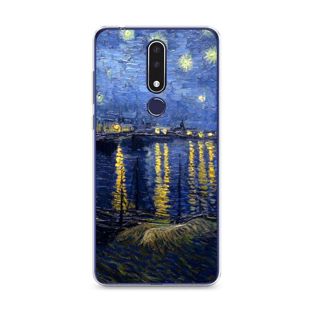

Чехол на Nokia 3.1 Plus "Звездная ночь над Роной", Синий;желтый, 122850-4