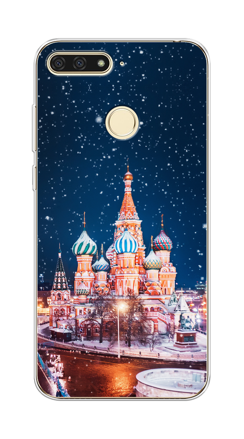 

Чехол на Honor 7C/7A Pro, Huawei Y6 Prime 2018 "Москва 1", Коричневый;синий;белый, 65750-1