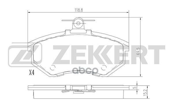 

тормозные Audi 80 III 82-, 90 II 84-; VW Passat II передние дисковые (GDB430) Zekkert 1шт