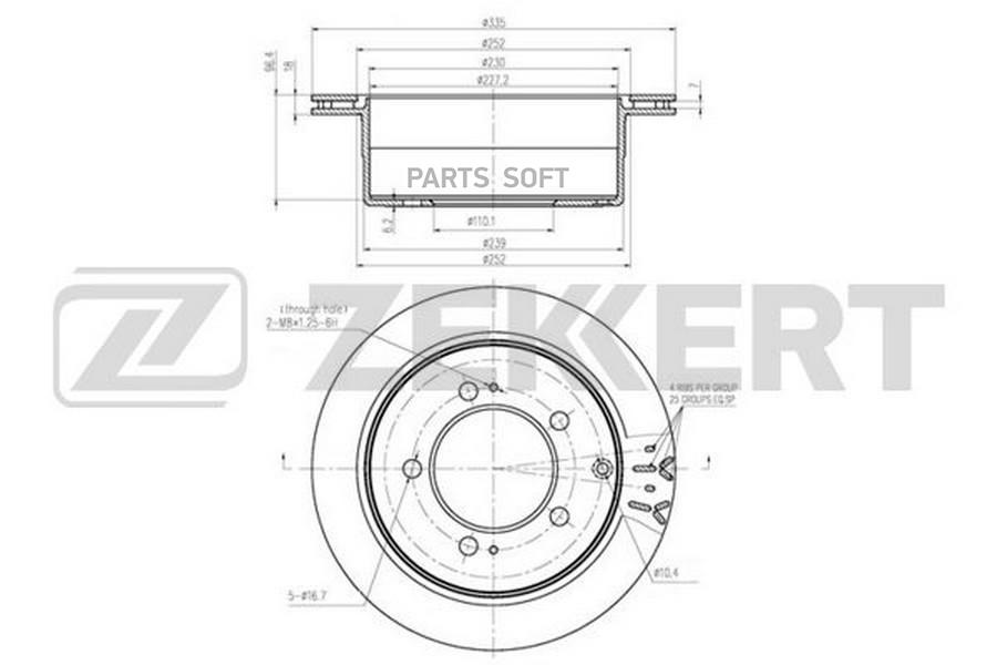 

ZEKKERT Диск тормозной ZEKKERT BS5942 задн. / 335*18 / Toyota LC 100 98- 1шт